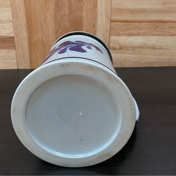 Vintage REIN ZINN 0.5L Blue & White German Stoneware Beer Stein Pewter Mug - Picture 6 of 14